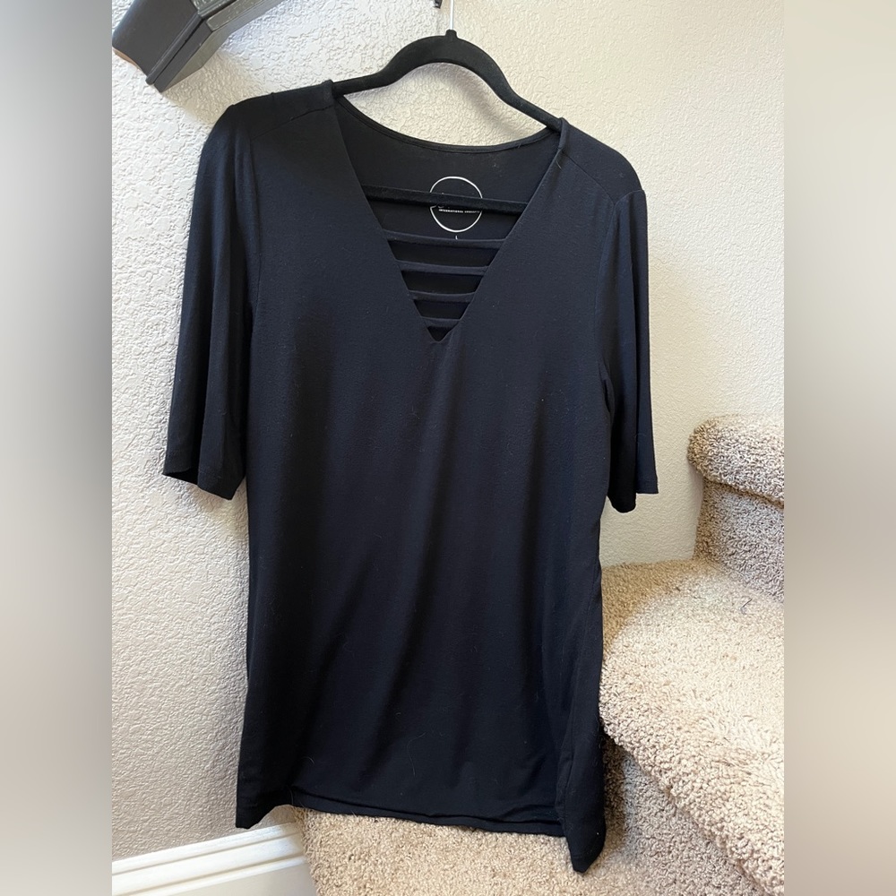 Inc short sleeves soft, knit top SZ: L